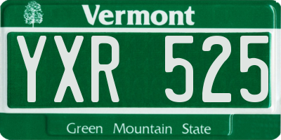 VT license plate YXR525