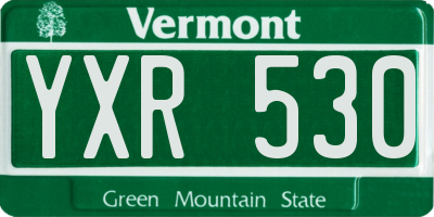 VT license plate YXR530