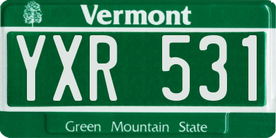 VT license plate YXR531