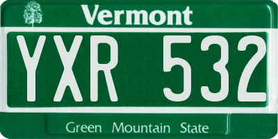 VT license plate YXR532