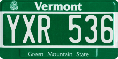 VT license plate YXR536