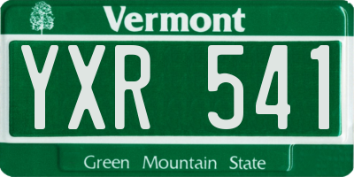 VT license plate YXR541