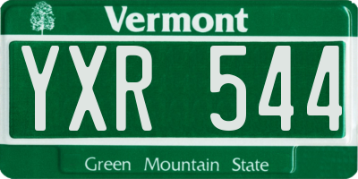 VT license plate YXR544