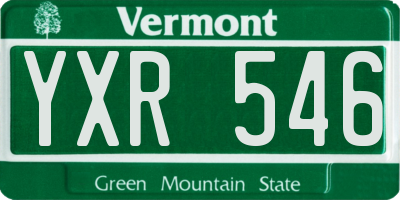 VT license plate YXR546