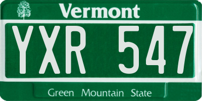 VT license plate YXR547