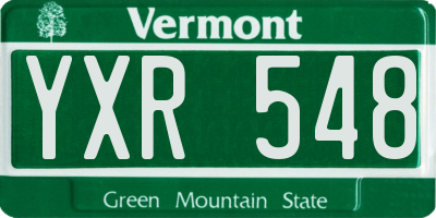 VT license plate YXR548