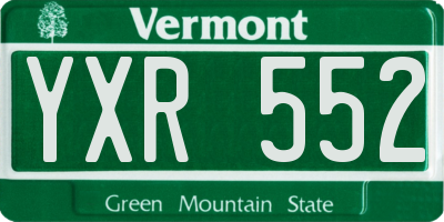 VT license plate YXR552
