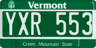 VT license plate YXR553