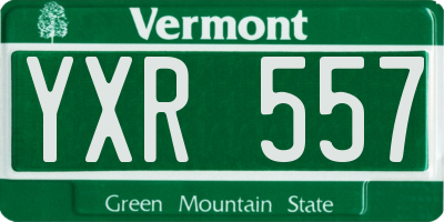 VT license plate YXR557