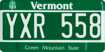 VT license plate YXR558