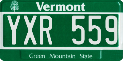 VT license plate YXR559