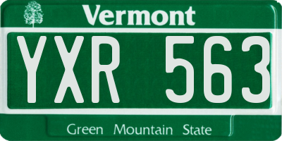 VT license plate YXR563