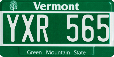 VT license plate YXR565