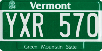 VT license plate YXR570