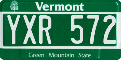VT license plate YXR572