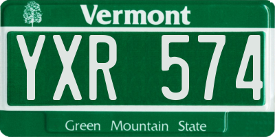 VT license plate YXR574