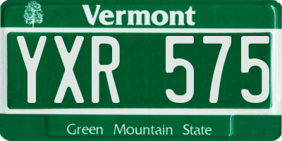 VT license plate YXR575