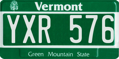 VT license plate YXR576