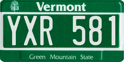 VT license plate YXR581