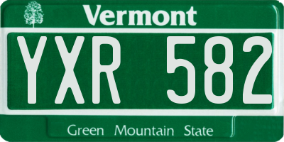 VT license plate YXR582