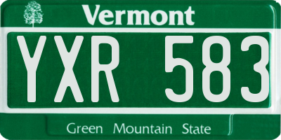 VT license plate YXR583