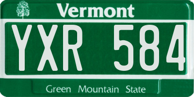 VT license plate YXR584