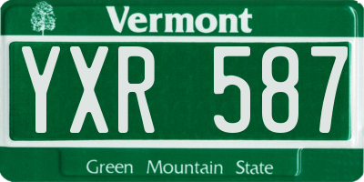 VT license plate YXR587