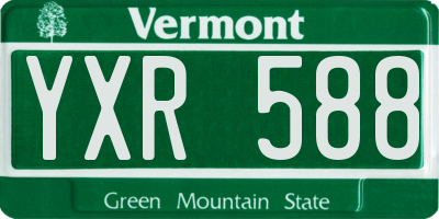 VT license plate YXR588
