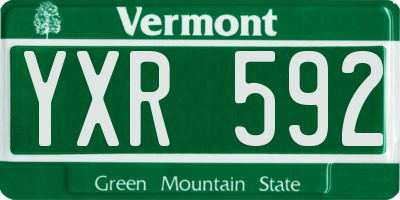 VT license plate YXR592