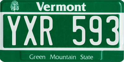 VT license plate YXR593