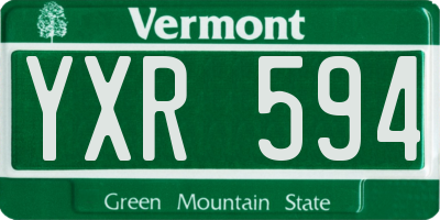 VT license plate YXR594