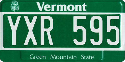 VT license plate YXR595