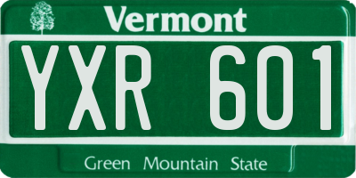 VT license plate YXR601