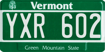 VT license plate YXR602