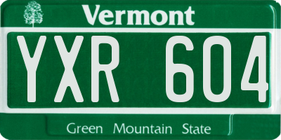 VT license plate YXR604