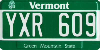 VT license plate YXR609