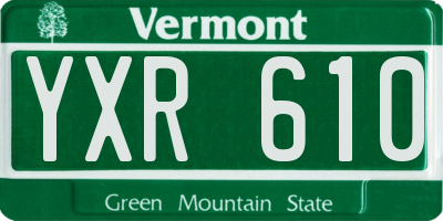 VT license plate YXR610