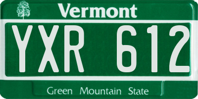 VT license plate YXR612