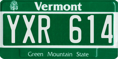 VT license plate YXR614
