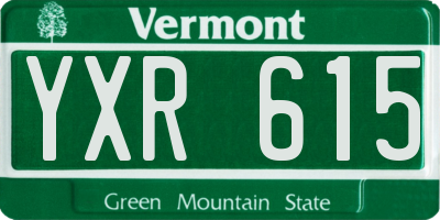 VT license plate YXR615