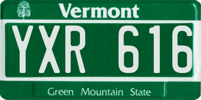 VT license plate YXR616