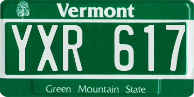 VT license plate YXR617