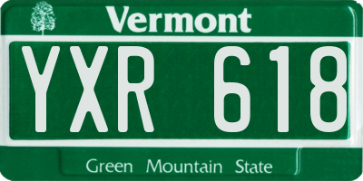 VT license plate YXR618