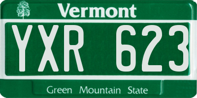 VT license plate YXR623