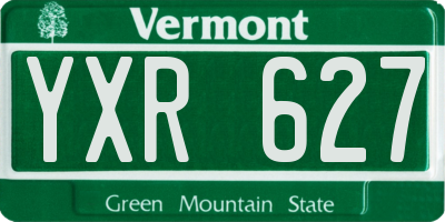 VT license plate YXR627