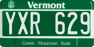 VT license plate YXR629