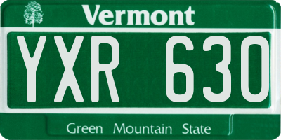 VT license plate YXR630