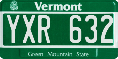 VT license plate YXR632