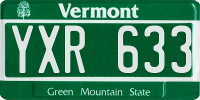 VT license plate YXR633