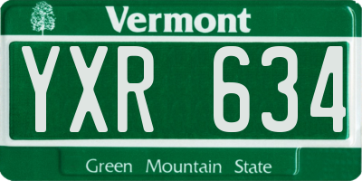 VT license plate YXR634